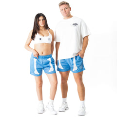 VENTED MESH SHORTS BONE DRY - BLUE / WHITE