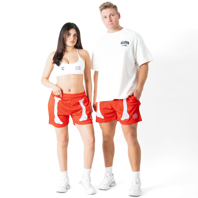 VENTED MESH SHORTS BONE DRY - RED / WHITE Main Image
