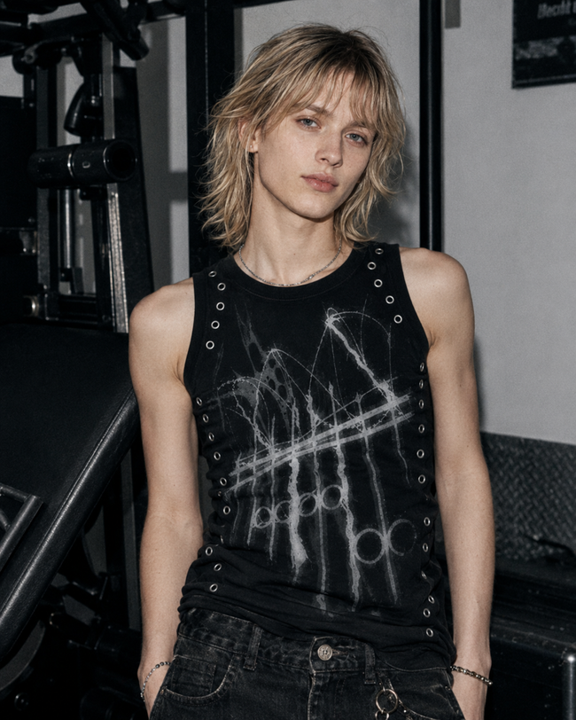American Gothic Rivet Slim Fit Tank Top Main Image