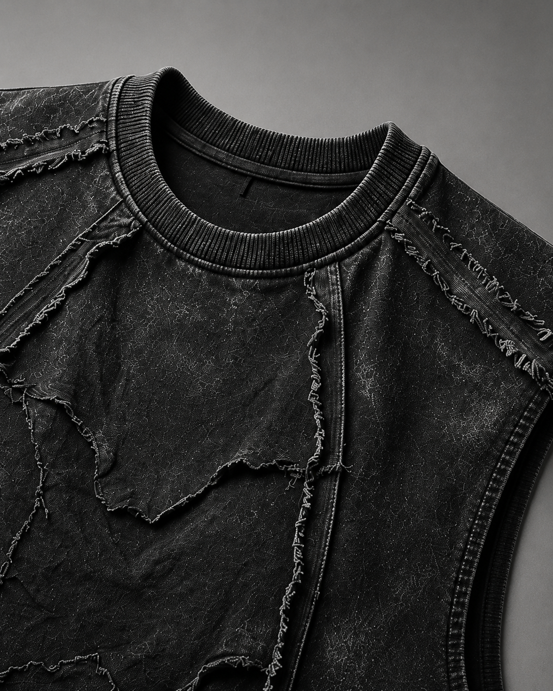 KIIKIO American Retro Design Frayed Sleeveless Vest
