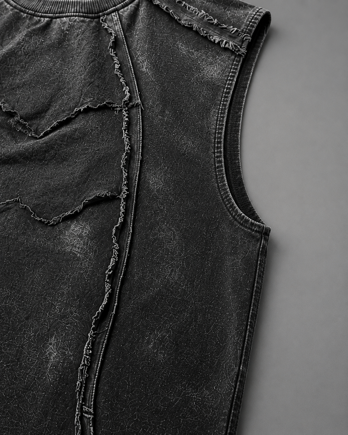 KIIKIO American Retro Design Frayed Sleeveless Vest