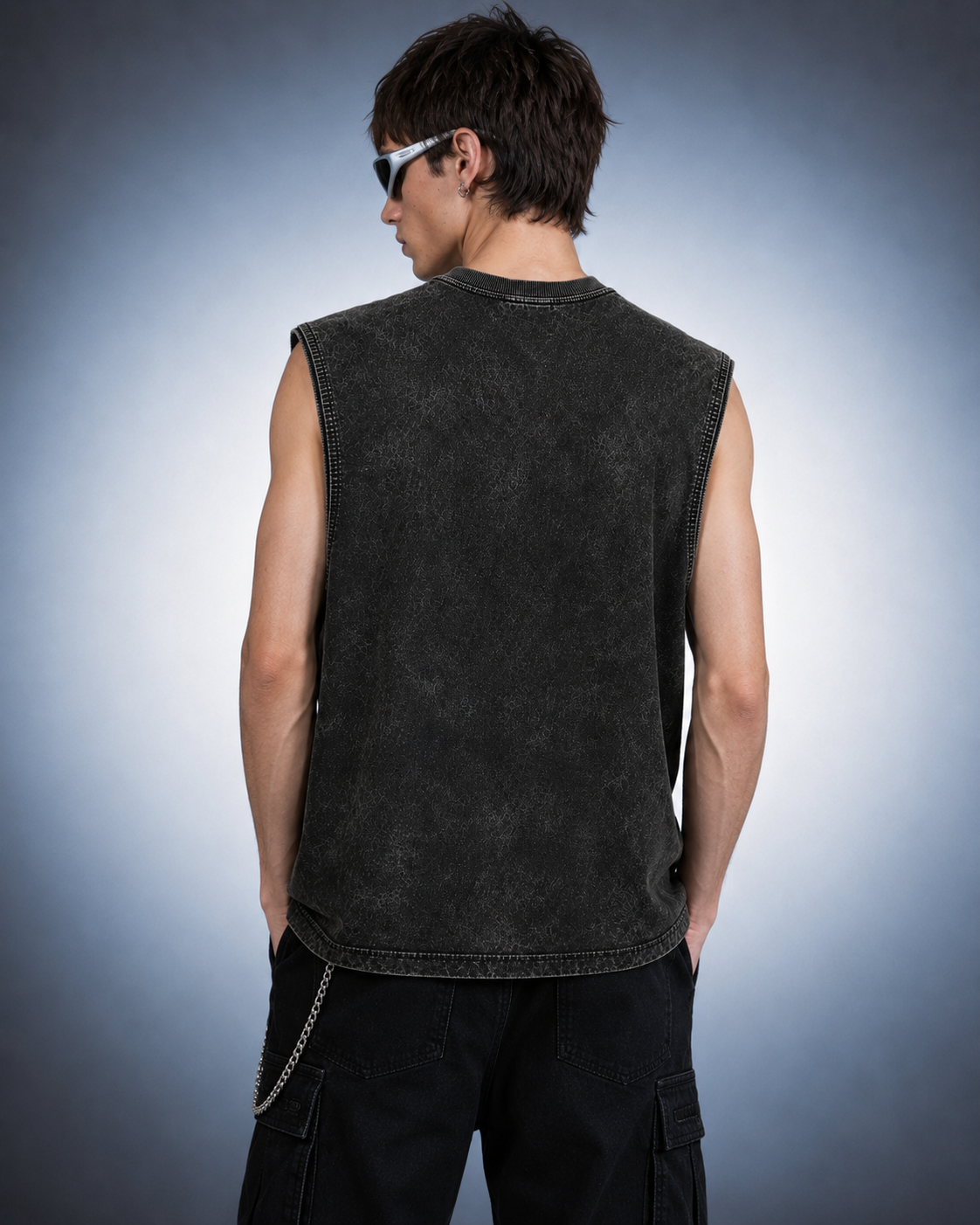 KIIKIO American Retro Design Frayed Sleeveless Vest