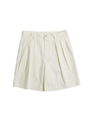 Double Pleated Chino Shorts - Off White