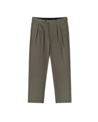 Double Pleated Trouser - Khaki Canvas