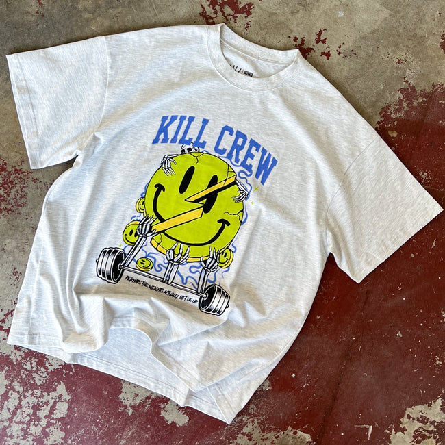 OVERSIZED "WEIGHTS LIFT US UP" T-SHIRT - GREY Main Image