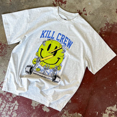 OVERSIZED "WEIGHTS LIFT US UP" T-SHIRT - GREY
