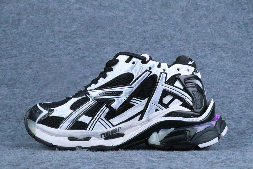 Custom Balenciaga Runner Sneaker LED 'Black White'