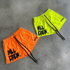 MUAY THAI SHORTS (MID THIGH CUT) - NEON YELLOW