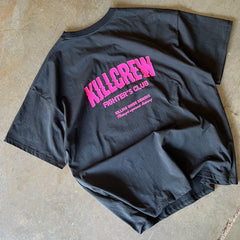 RELAXED FIT RIGOROUS TRAINING T-SHIRT - BLACK / PINK