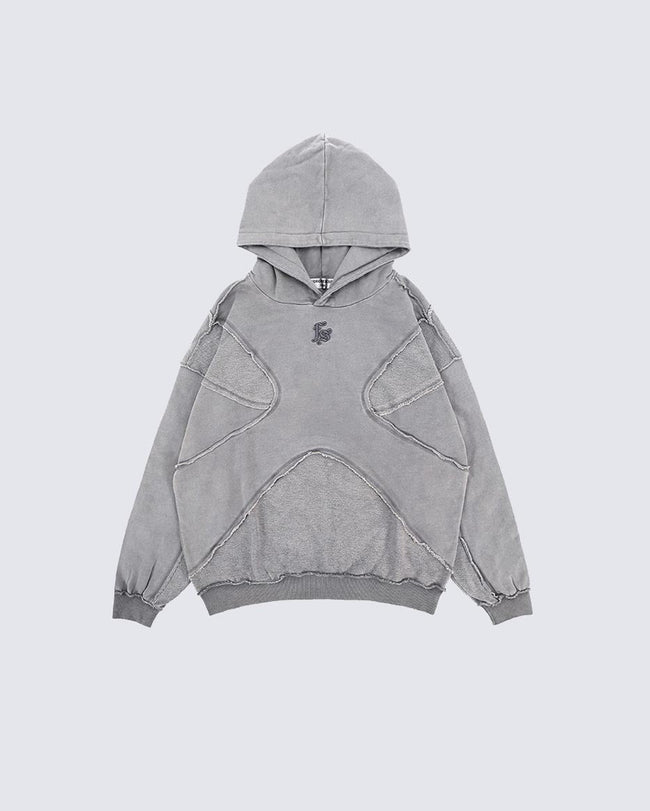 KIIKIO Unisex Deconstructed Design Hoodie Hover Image