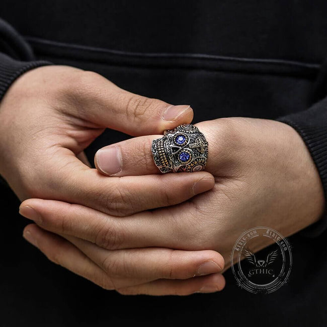 Kapala Stainless Steel Sugar Skull Ring Main Image
