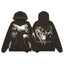 Revenge x Diablo IV Brown Studded Arch Logo & Characters Pullover Hoodie