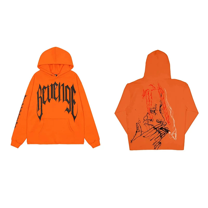 Revenge x Juice WRLD Portrait Arch Logo Pullover Hoodie  Orange