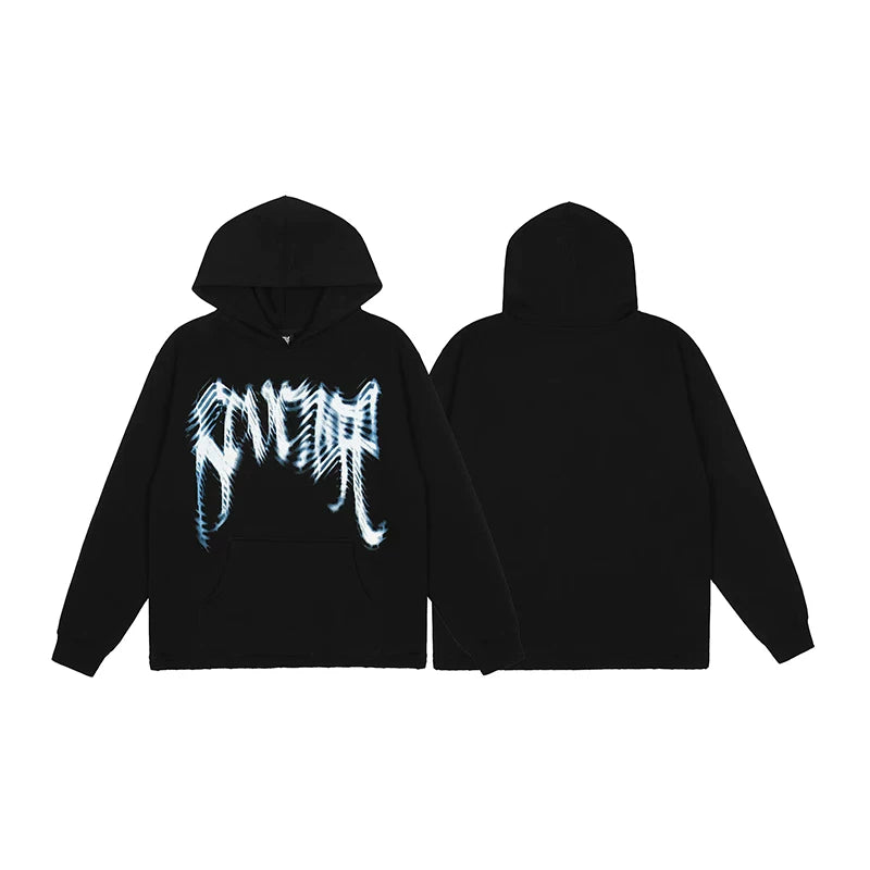 Revenge Black Motion Blue Arch Logo Pullover Hoodie