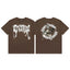 Revenge Angel / Religious Circle Arch Logo Short Sleeve T-Shirt Brown