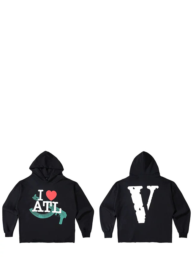 Vlone "I ❤️ ATL" Graphic Hoodie - Black Hover Image