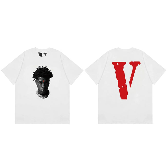 Vlone x NBA YoungBoy Portrait Graphic T-Shirt - White/Red Hover Image