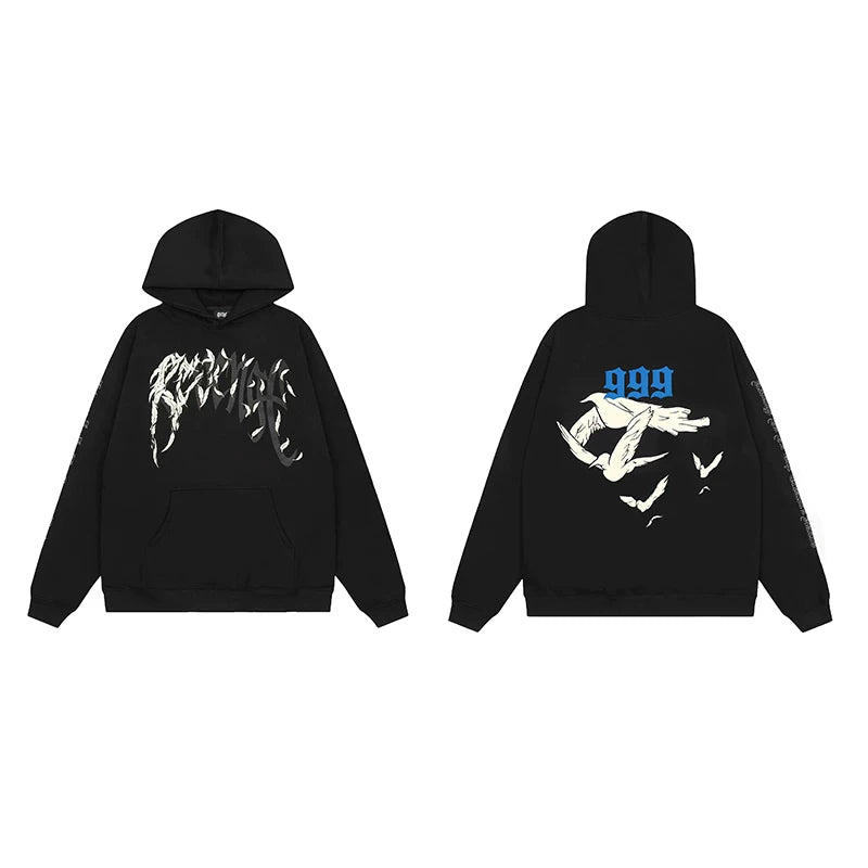 Revenge x Juice WRLD Black 999 & Doves Pullover Hoodie