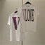 Vlone Stacked Logo Graphic T-Shirt - White/Purple