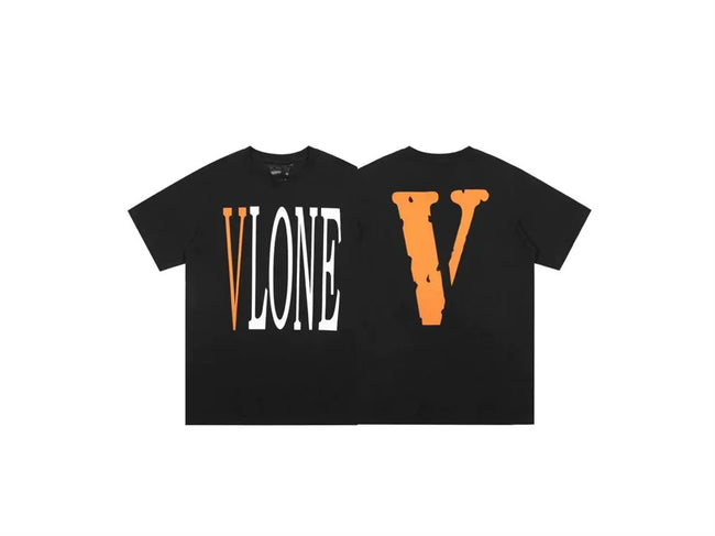 Vlone Classic Logo Graphic T-Shirt - Black/Orange Hover Image