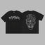 Revenge Arch Logo & Geometric Shattered Skull Graphic Short Sleeve T-Shirt Black