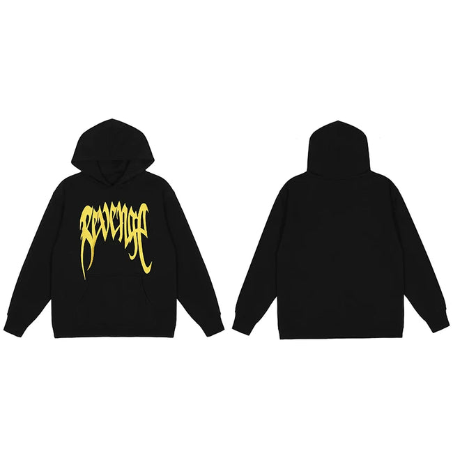 Revenge Black Arch Logo Pullover Hoodie Yellow Hover Image