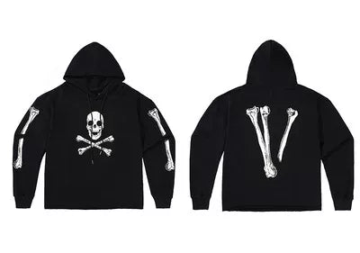 Vlone Skeleton Bones Graphic Hoodie - Black Hover Image