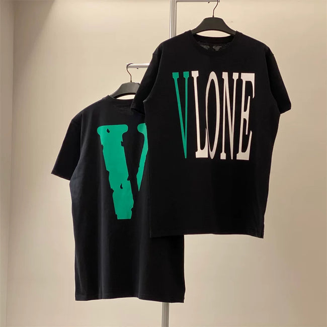 Vlone Classic Logo Graphic T-Shirt - Black/Green Hover Image