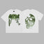 Revenge Green & Silver Gradient Arch Logo & Broken Skull Graphic Short Sleeve T-Shirt White