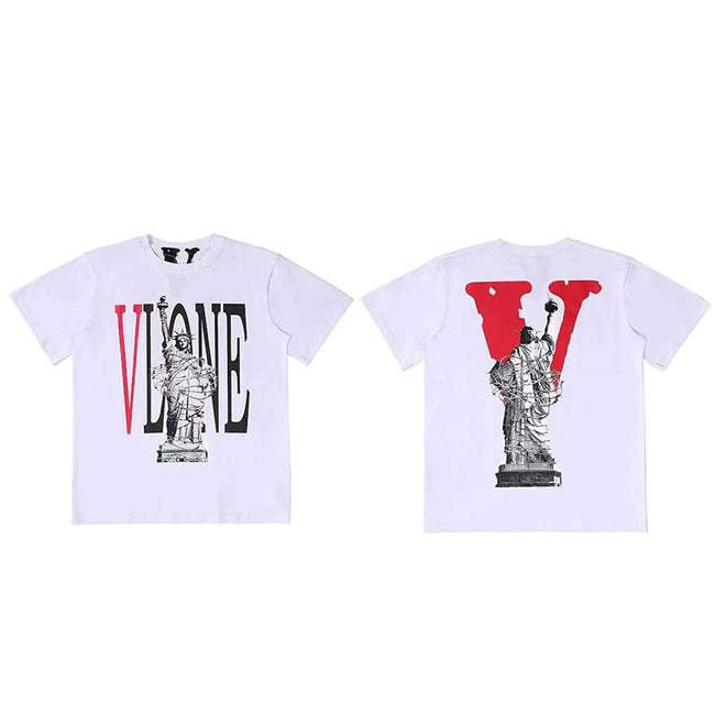 Vlone Statue of Liberty Graphic T-Shirt - White/Red Hover Image