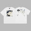 Revenge Silver & Blue Gradient Arch Logo & Classical Art Photo Graphic Short Sleeve T-Shirt White