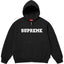 Supreme Collegiate Logo Zip-Up Hooded Sweatshirt - Black / White