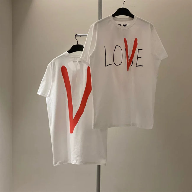 Vlone Hand-Drawn "LONE" Graphic T-Shirt - White/Red Hover Image