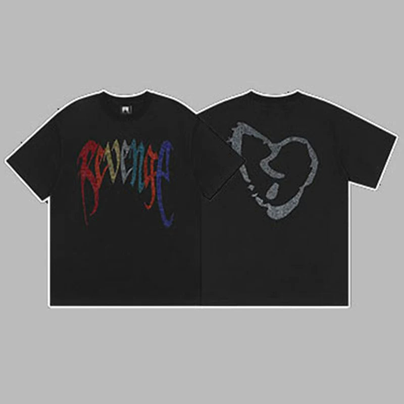 Revenge Arch Logo & Heart Outline Graphic Short Sleeve T-Shirt