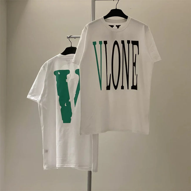 Vlone Classic Logo Graphic T-Shirt - White/Green Hover Image