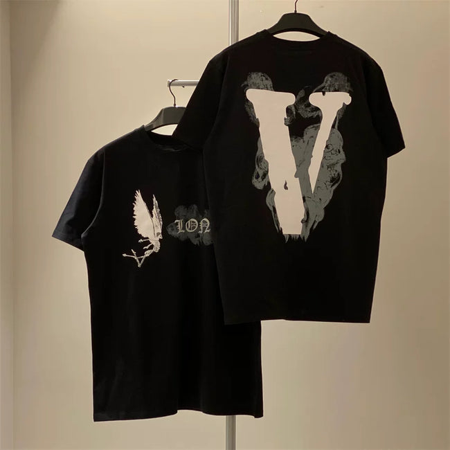 Vlone Dove & Marble "V" Graphic T-Shirt - Black Hover Image