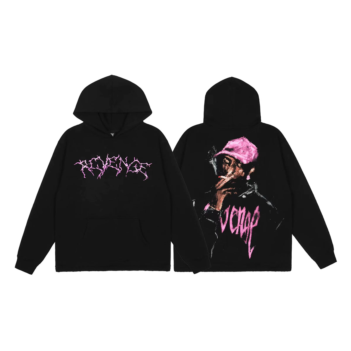 Revenge Pink Carti Smoker Arch Logo Pullover Hoodie