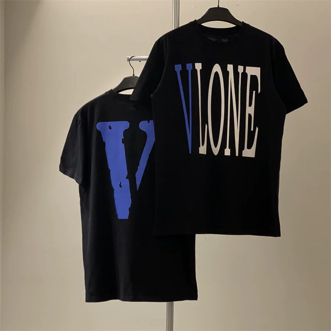 Vlone Classic Logo Graphic T-Shirt - Black/Blue Hover Image