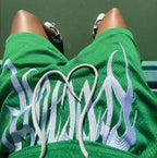 Revenge Gothic Logo Mesh Athletic Shorts - Green