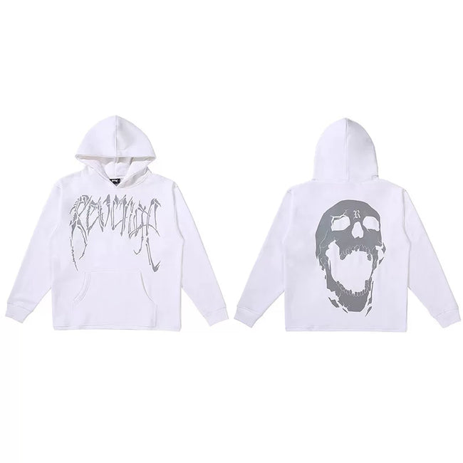 Revenge Screaming Skull Arch Logo Pullover Hoodie white Hover Image