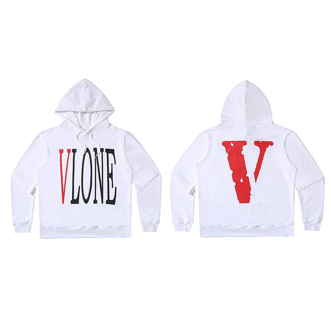 Vlone Classic Logo Graphic Hoodie - White/Red Hover Image