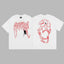Revenge Arch Logo with Spider & Geometric Skull Graphic Short Sleeve T-Shirt White