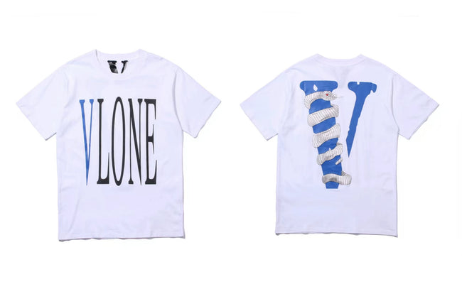 Vlone Serpent Graphic T-Shirt - White/Blue Hover Image