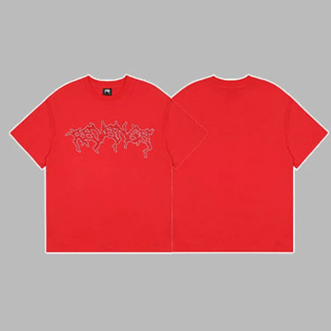 Revenge Outline Arch Logo Short Sleeve T-Shirt Red Hover Image