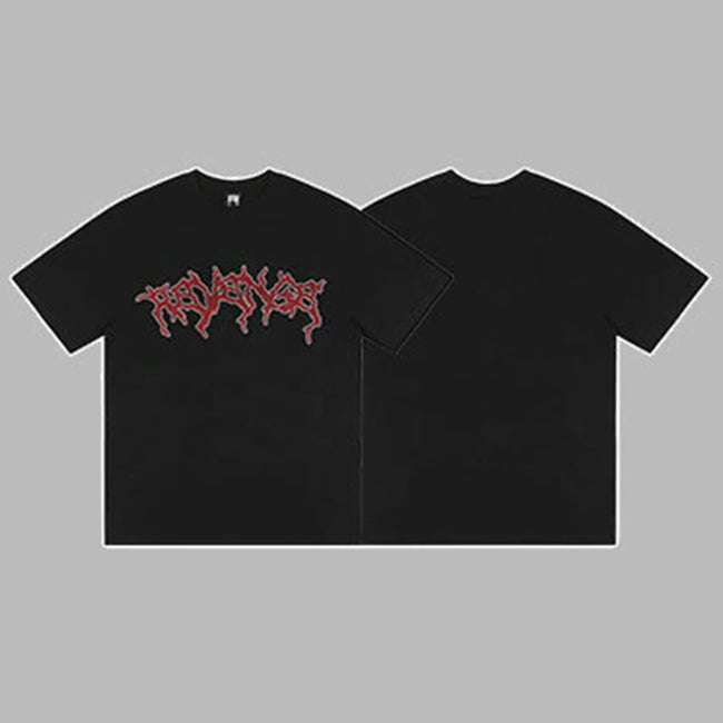 Revenge Outline Arch Logo Short Sleeve T-Shirt  Black Hover Image