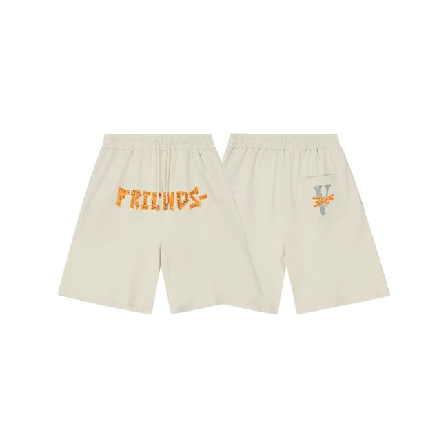 Vlone "FRIENDS-" Graphic Sweatshorts - Off-White/Orange Hover Image
