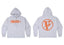 Vlone Circle Lightning Graphic Hoodie - Heather Grey/Orange