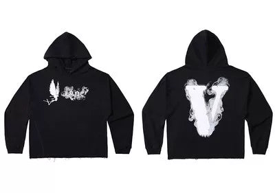 Vlone Dove & Marble "V" Graphic Hoodie - Black/White Hover Image