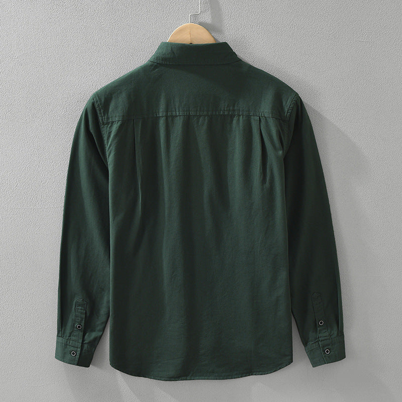 Men's Simplicity Long Sleeve Shirt Casual All-match Literary Loose Top