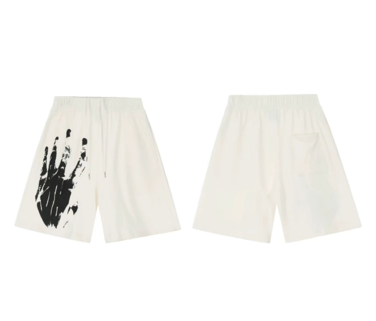 Revenge Iconic Hand Print Logo Shorts - Off-White